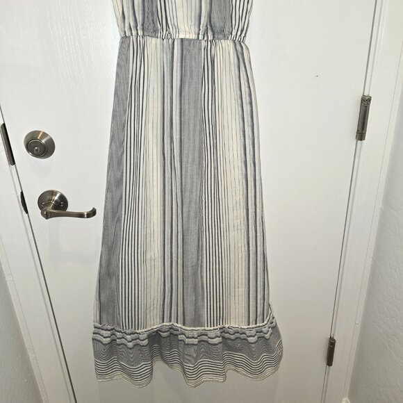 Japna Blue & White Halter Maxi Dress Ruffled Hem Elastic Waist UnderSkirt Sz M - Picture 5 of 12